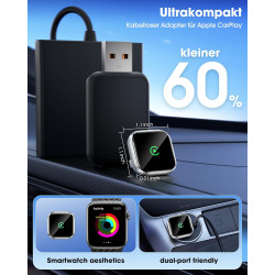 Adaptateur CarPlay sans Fil avec Prise en Charge GPS et Navigation, CarPlay sans Fil pour véhicules à partir de 2016, Wi-FI 5 GH