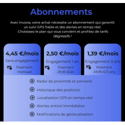 Invoxia Tracker GPS Classic - Abonnement 1 an Inclus - pour Voitures, Motos, Vélos, Enfants - Alertes de Mouvement et d’Inclinai
