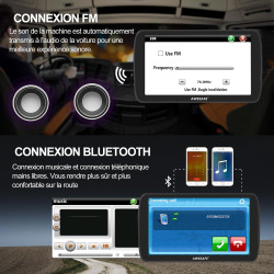 Gps voiture 9 pouces avec bleutooth 2025 – navigation europe, mises à jour gratuites, alerte de vitesse, guidage vocal, compatib