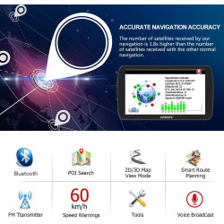 Gps voiture 9 pouces avec bleutooth 2025 – navigation europe, mises à jour gratuites, alerte de vitesse, guidage vocal, compatib