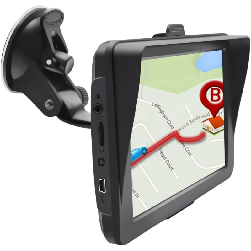 Gps voiture avec écran tactile 7" – bleutooth, cartes europe, mises à jour gratuites, alertes radar, assistance vocale, adapté c