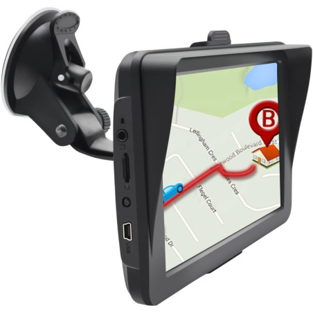 Gps voiture avec écran tactile 7" – bleutooth, cartes europe, mises à jour gratuites, alertes radar, assistance vocale, adapté c