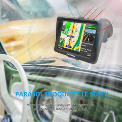 Gps voiture avec écran tactile 7" – bleutooth, cartes europe, mises à jour gratuites, alertes radar, assistance vocale, adapté c
