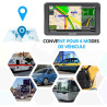 Gps voiture avec écran tactile 7" – bleutooth, cartes europe, mises à jour gratuites, alertes radar, assistance vocale, adapté c