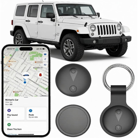 Traceur GPS Voiture, Mini Tracker GPS Voiture Magnétique, Compatible avec iOS et Android, Suivi en Temps Réel Traceur sans Abonn