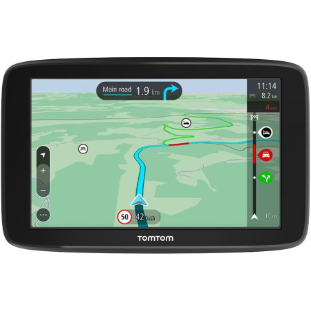 TomTom GPS Voiture GO Classic, 6 Pouces, Info Trafic, Essai des Alertes de Zones de Danger, Cartes EU, Mise à Jour Via WiFi, Fix