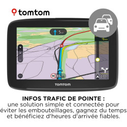 TomTom GPS Voiture GO Classic, 6 Pouces, Info Trafic, Essai des Alertes de Zones de Danger, Cartes EU, Mise à Jour Via WiFi, Fix
