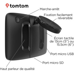 TomTom GPS Voiture GO Classic, 6 Pouces, Info Trafic, Essai des Alertes de Zones de Danger, Cartes EU, Mise à Jour Via WiFi, Fix
