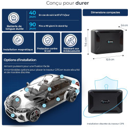 Salind 11 2G - Traceur GPS avec Aimant pour Voitures, véhicules et Machines - Suivi en Temps réel, Historique des trajets et ale
