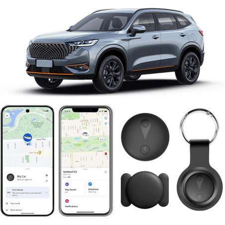 Traceur GPS Voiture, Caché Traceur Voi-ture Magnétique, Compatible avec iOS et Android, Traceur GPS sans Abonnement sans SIM, Co