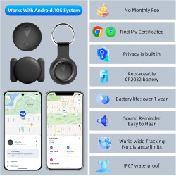 Traceur GPS Voiture, Caché Traceur Voi-ture Magnétique, Compatible avec iOS et Android, Traceur GPS sans Abonnement sans SIM, Co