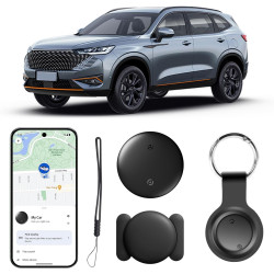 Traceur GPS Voiture, Caché Traceur Voi-ture Magnétique, Compatible avec Android (Google Find My), Traceur GPS sans Abonnement sa