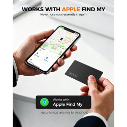 Smart Air Tracker Carte Tag, Rechargeable Wallet Traqueur Compatible avec Find My (iOS Uniquement), Localisateur d'objets Carte 