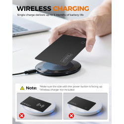 Smart Air Tracker Carte Tag, Rechargeable Wallet Traqueur Compatible avec Find My (iOS Uniquement), Localisateur d'objets Carte 