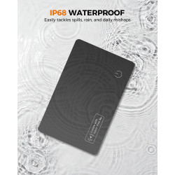 Smart Air Tracker Carte Tag, Rechargeable Wallet Traqueur Compatible avec Find My (iOS Uniquement), Localisateur d'objets Carte 