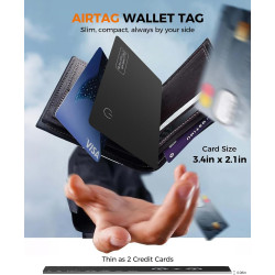 Smart Air Tracker Carte Tag, Rechargeable Wallet Traqueur Compatible avec Find My (iOS Uniquement), Localisateur d'objets Carte 