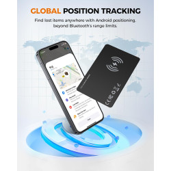Smart Air Tracker Carte Tag, Rechargeable Wallet Traqueur Compatible avec Find My (iOS Uniquement), Localisateur d'objets Carte 