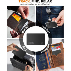 Smart Air Tracker Carte Tag, Rechargeable Wallet Traqueur Compatible avec Find My (iOS Uniquement), Localisateur d'objets Carte 