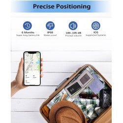 Smart Air Tracker Carte Tag, Rechargeable Wallet Traqueur Compatible avec Find My (iOS Uniquement), Localisateur d'objets Carte 