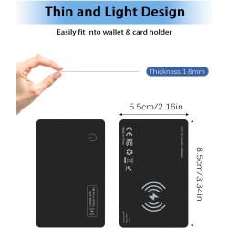 Smart Air Tracker Carte Tag, Rechargeable Wallet Traqueur Compatible avec Find My (iOS Uniquement), Localisateur d'objets Carte 