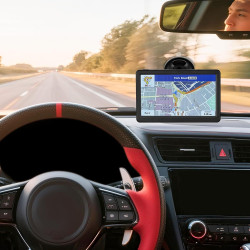 GPS de Navigation, Riloer 7 Pouces Navigation Portable avec Accessoires Secteur, Cartographie Europe Toute Vie Mise à Jour Gratu