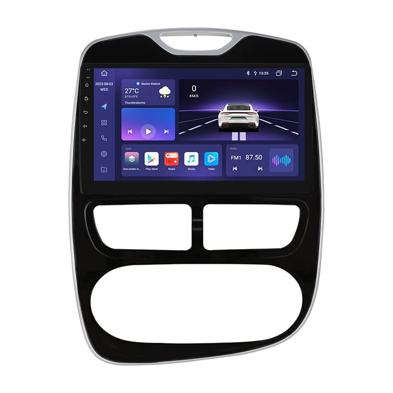 Android 14 car radio pour renault clio 2012-2019, 8 cœurs 4g 32g gps navi pour renault clio radio de voiture sans fil android ca