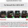 Android 14 car radio pour renault clio 2012-2019, 8 cœurs 4g 32g gps navi pour renault clio radio de voiture sans fil android ca
