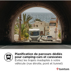 TomTom GPS GO Camper Max 2ème gnt. Premium Pack pour Camping-Car et caravanes, écran 7" avec PI dédiés, MàJ via Wi-Fi,TomTom Tra