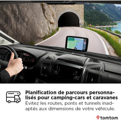 Tomtom GPS GO Camper Tour 2ème génération pour Camping-Car et Caravane, écran 6" avec PI pour Camping-Car et Caravane, MàJ Via W