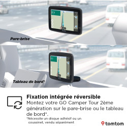Tomtom GPS GO Camper Tour 2ème génération pour Camping-Car et Caravane, écran 6" avec PI pour Camping-Car et Caravane, MàJ Via W