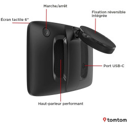 Tomtom GPS GO Camper Tour 2ème génération pour Camping-Car et Caravane, écran 6" avec PI pour Camping-Car et Caravane, MàJ Via W