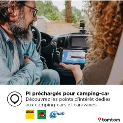 TomTom GPS GO Camper Max 2ème gnt. pour Camping-Car et caravanes, écran 7" avec Poi dédiés, MàJ Via Wi-FI,TomTom Traffic, Alerte