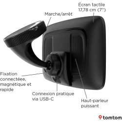 TomTom GPS GO Camper Max 2ème gnt. pour Camping-Car et caravanes, écran 7" avec Poi dédiés, MàJ Via Wi-FI,TomTom Traffic, Alerte