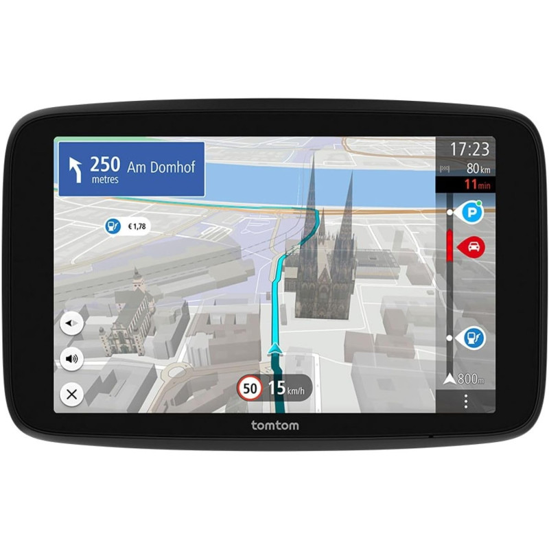 TomTom GPS GO Navigator (écran 7" extra-large, infos trafic en temps réel, alerte des zones de danger 1 an d'essai inclus, carte