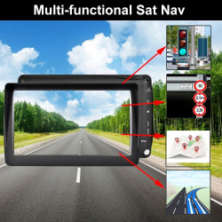 GPS Navigation Voiture 7 Pouces 2025 – Cartes Europe, Mises à Jour Gratuites, Alerte Vitesse & Poi, Guidage Vocal pour Camping-C