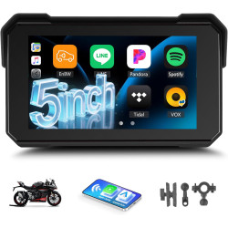 Écran gps carplay pour moto, écran carplay android auto sans fil, moto android auto portable 5 pouces tactile étanche avec tf bl