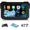 Écran gps carplay pour moto, écran carplay android auto sans fil, moto android auto portable 5 pouces tactile étanche avec tf bl