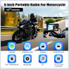 Écran gps carplay pour moto, écran carplay android auto sans fil, moto android auto portable 5 pouces tactile étanche avec tf bl