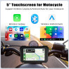 Écran gps carplay pour moto, écran carplay android auto sans fil, moto android auto portable 5 pouces tactile étanche avec tf bl