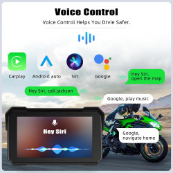Écran gps carplay pour moto, écran carplay android auto sans fil, moto android auto portable 5 pouces tactile étanche avec tf bl