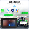 Écran gps carplay pour moto, écran carplay android auto sans fil, moto android auto portable 5 pouces tactile étanche avec tf bl