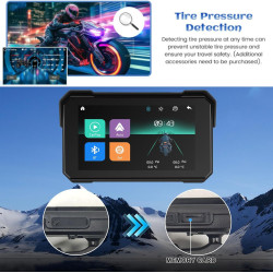 Écran gps carplay pour moto, écran carplay android auto sans fil, moto android auto portable 5 pouces tactile étanche avec tf bl
