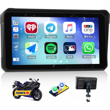 Gps carplay écran pour moto avec tpms système, carplay sans fil android auto, appareil de navigation pour moto étanche ip68 6 po
