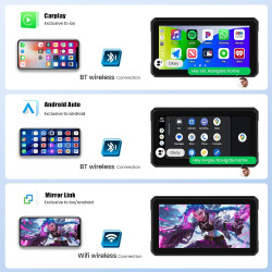 Gps carplay écran pour moto avec tpms système, carplay sans fil android auto, appareil de navigation pour moto étanche ip68 6 po