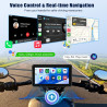 Gps carplay écran pour moto avec tpms système, carplay sans fil android auto, appareil de navigation pour moto étanche ip68 6 po
