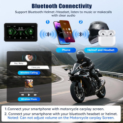 Gps carplay écran pour moto avec tpms système, carplay sans fil android auto, appareil de navigation pour moto étanche ip68 6 po