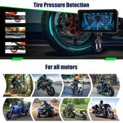 Gps carplay écran pour moto avec tpms système, carplay sans fil android auto, appareil de navigation pour moto étanche ip68 6 po