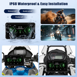 Gps carplay écran pour moto avec tpms système, carplay sans fil android auto, appareil de navigation pour moto étanche ip68 6 po