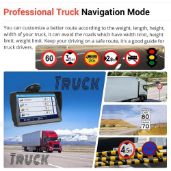 GPS Voiture, Carte de l'europe 2026, 7 Pouces/18CM, Navigation Hors Ligne, Mises à Jour Gratuites, Voix Réelles, Alerte Vitesse 