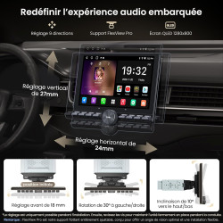 Atotozone 10,1" flexview autoradio android adaptatif pour 1 din et 2 din, écran flottant chatgpt ai radio, wi‑fi/usb/bleutooth, 